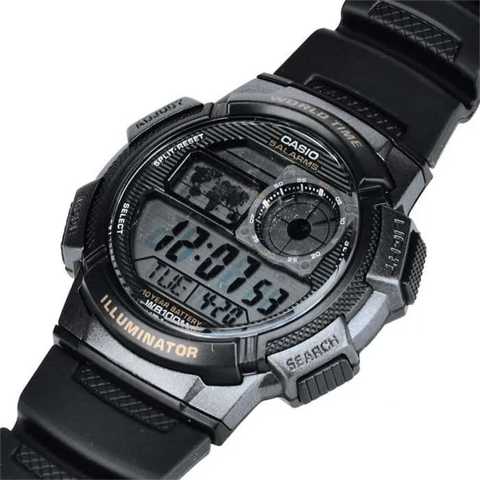 Casio AE-1000W-1B Black Resin Strap Watch For Men