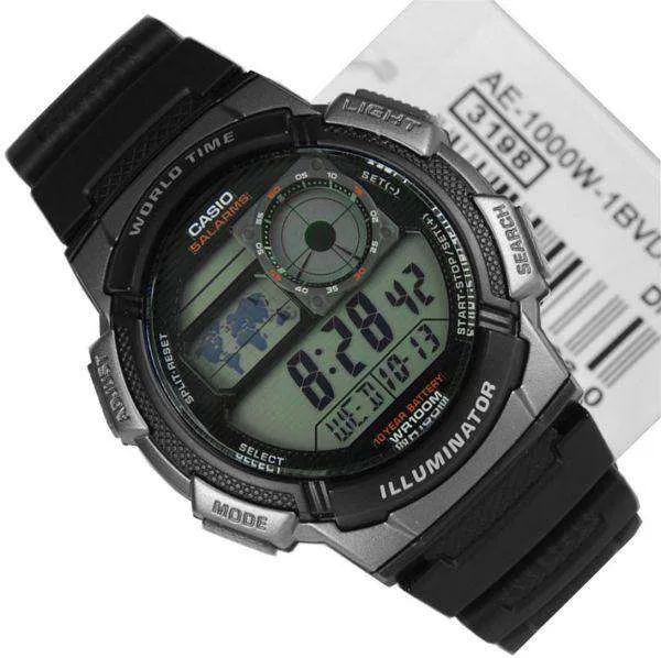 Casio AE-1000W-1B Black Resin Strap Watch For Men