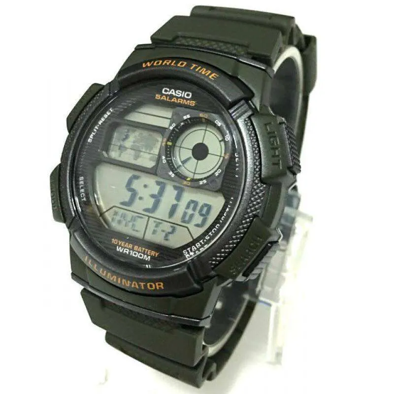 Casio AE-1000W-3A Green Resin Strap Watch for Men