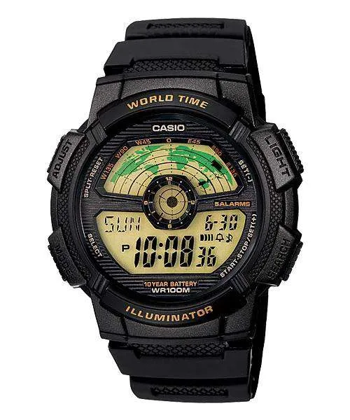 Casio AE-1100W-1BVDF Black Resin Strap Watch for Men