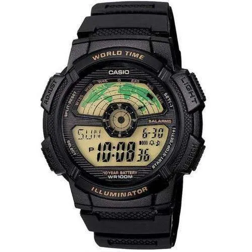 Casio AE-1100W-1BVDF Black Resin Strap Watch for Men