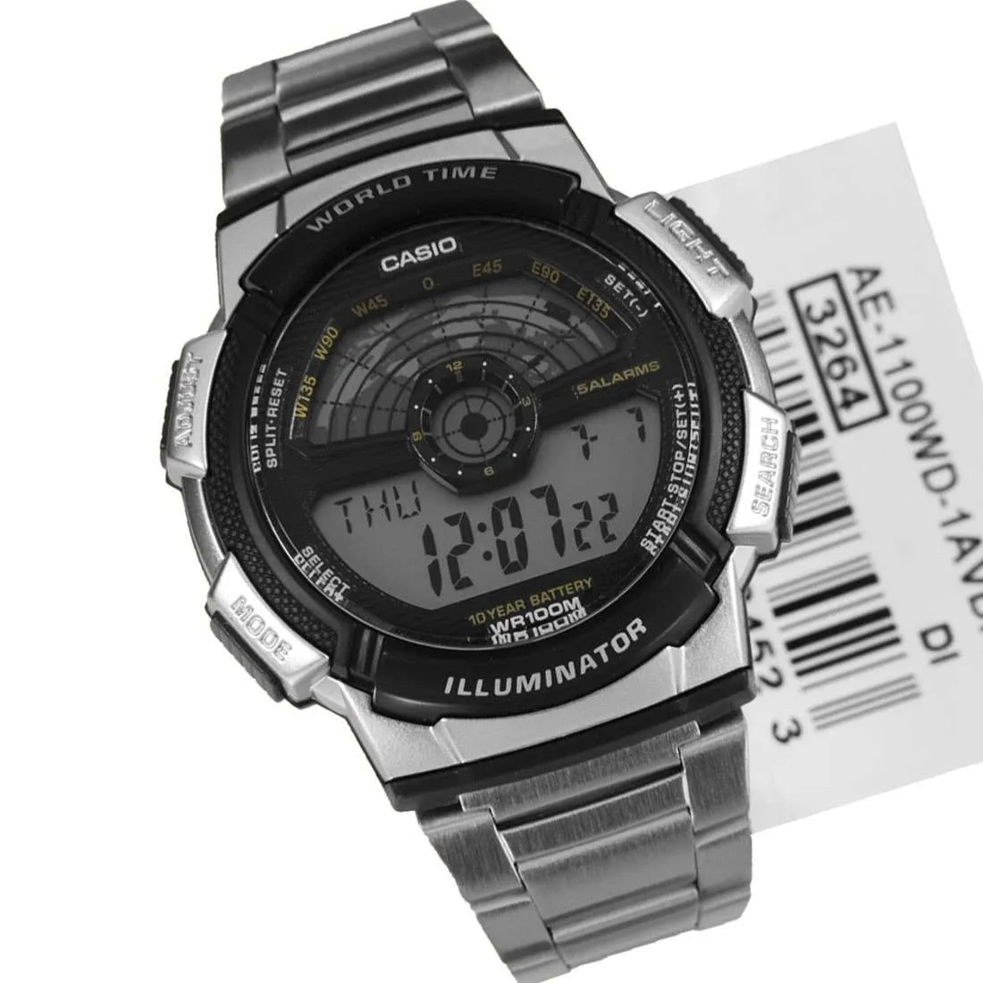 Casio AE-1100WD-1AVDF Silver Stainless Watch For Men