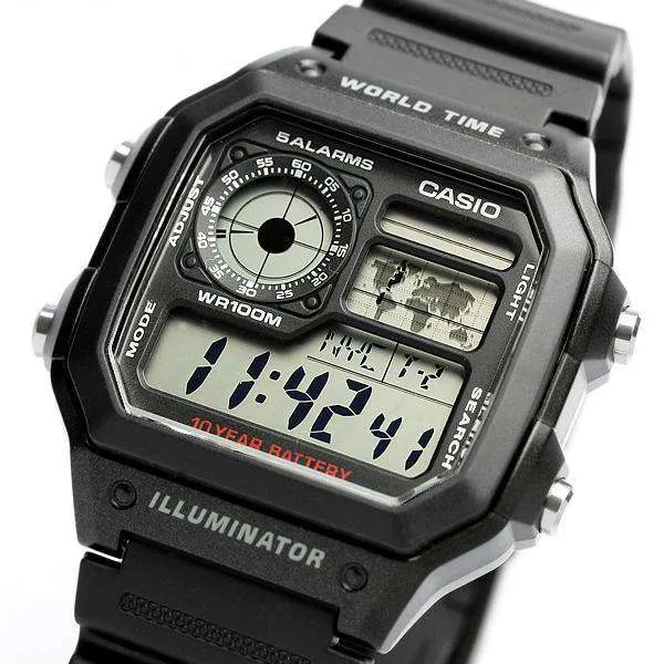 Casio AE-1200WH-1AVDF Black Resin Watch for Men