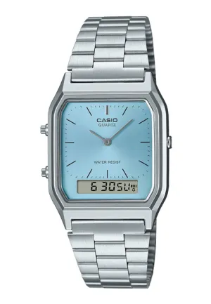 Casio AQ-230A-2A1MQYDF Digital Analog Stainless Steel Strap Watch