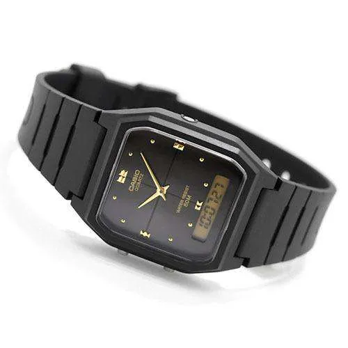 Casio AW-48HE-1AVDF All Black Resin Watch for Men and Women