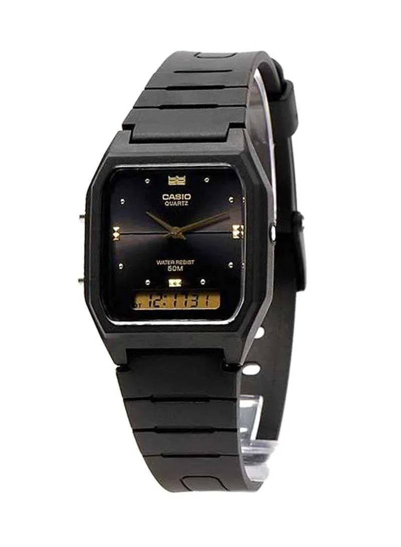 Casio AW-48HE-1AVDF All Black Resin Watch for Men and Women