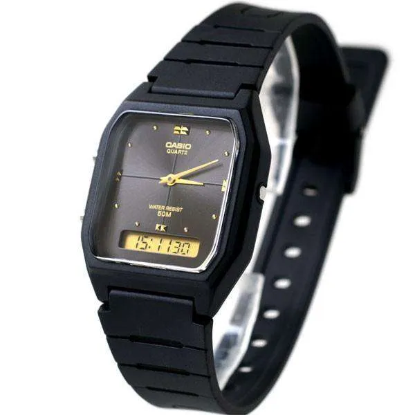 Casio AW-48HE-1AVDF All Black Resin Watch for Men and Women