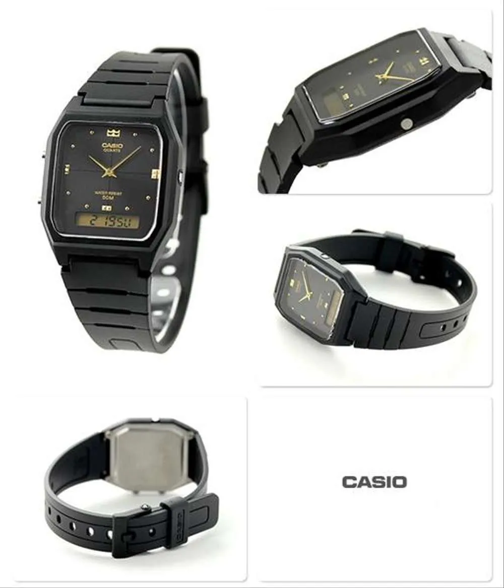 Casio AW-48HE-1AVDF All Black Resin Watch for Men and Women