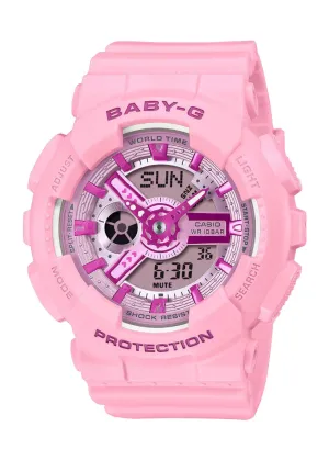 CASIO BABY-G ANALOGUE / DIGITAL PINK RESIN BAND BA110YK-4A