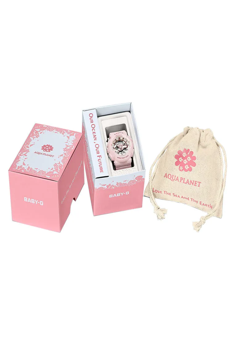 Casio Baby-g BA-110AQ-4A "Aqua Planet" Digital Analog Rubber Strap Watch For Women