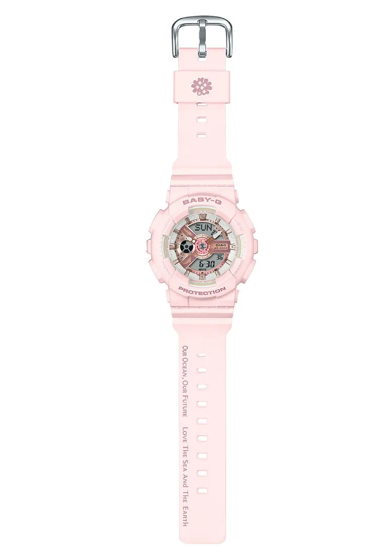 Casio Baby-g BA-110AQ-4A "Aqua Planet" Digital Analog Rubber Strap Watch For Women