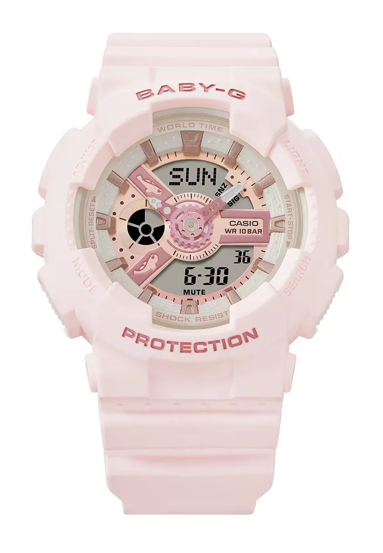 Casio Baby-g BA-110AQ-4A "Aqua Planet" Digital Analog Rubber Strap Watch For Women