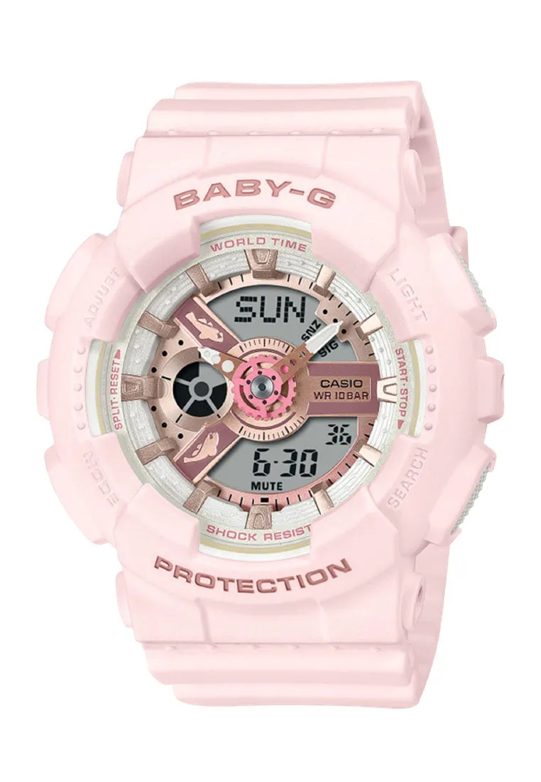 Casio Baby-g BA-110AQ-4A "Aqua Planet" Digital Analog Rubber Strap Watch For Women