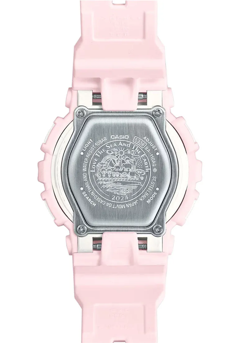 Casio Baby-g BA-110AQ-4A "Aqua Planet" Digital Analog Rubber Strap Watch For Women