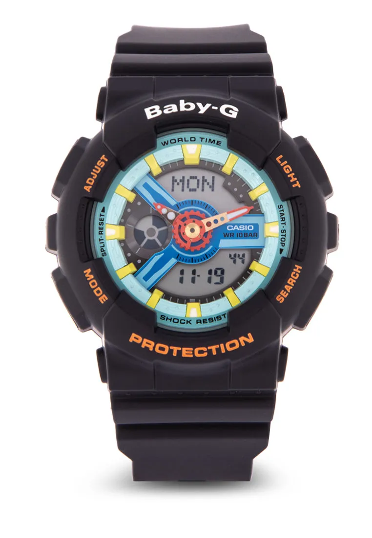 Casio Baby-g BA-110NR-1A Digital Analog Rubber Strap Watch For Women