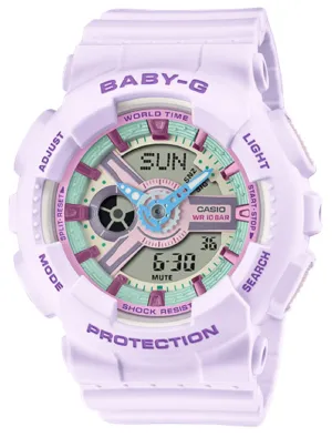 Casio Baby-g BA-110XPM-6A Digital Analog Rubber Strap Watch For Women