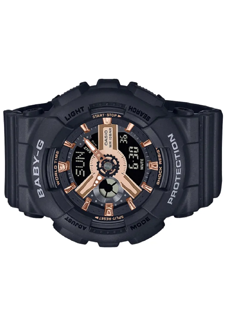 Casio Baby-g BA-110XRG-1A Digital Analog Rubber Strap Watch For Women