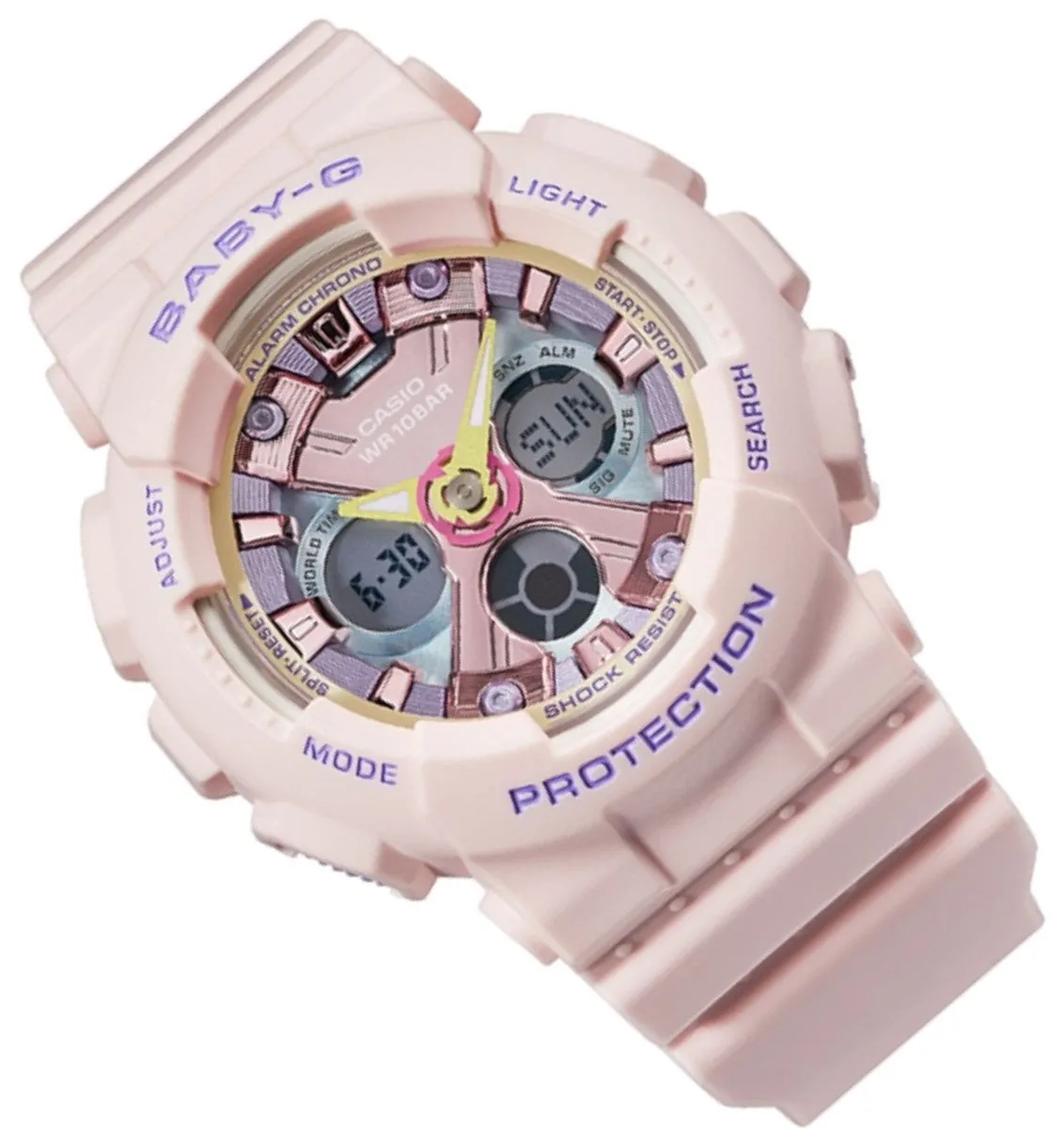 Casio Baby-g BA-130PM-4A Digital Analog Rubber Strap Watch For Women