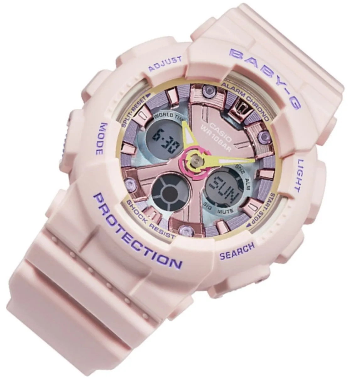 Casio Baby-g BA-130PM-4A Digital Analog Rubber Strap Watch For Women