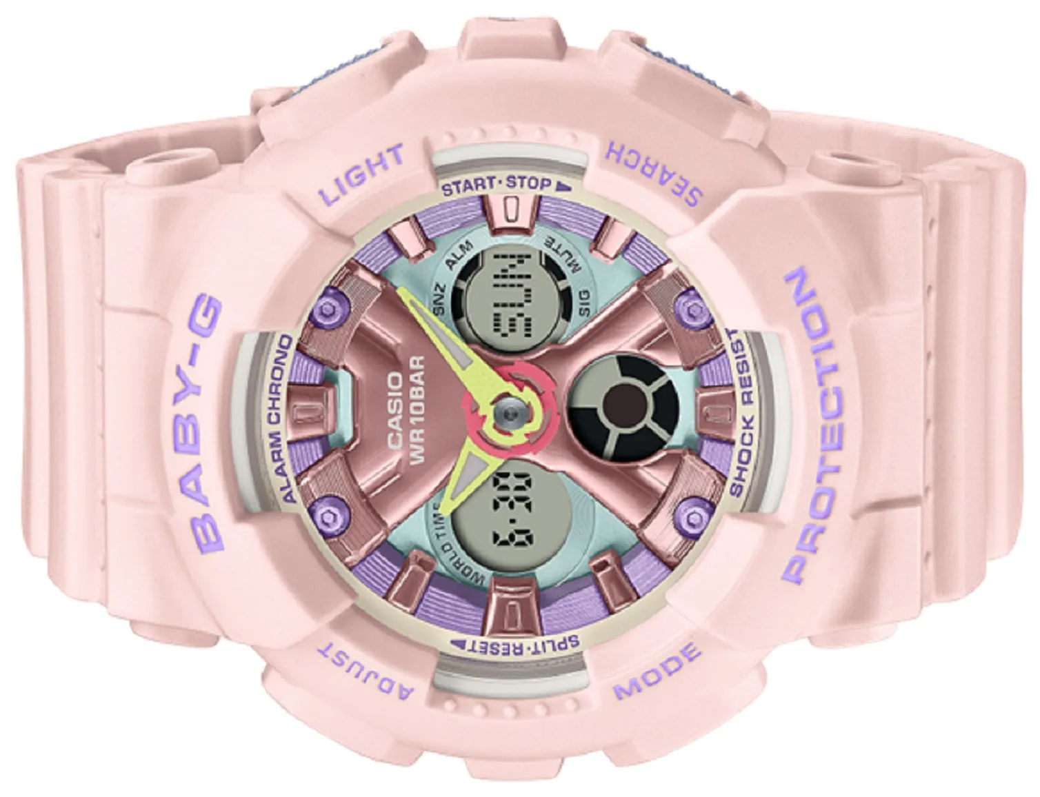 Casio Baby-g BA-130PM-4A Digital Analog Rubber Strap Watch For Women