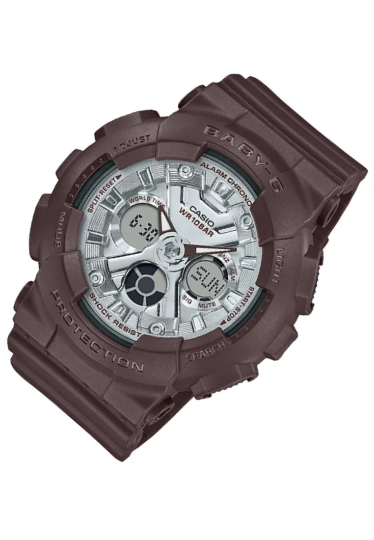 Casio Baby-g BA-130SW-5A Digital Analog Rubber Strap Watch For Women