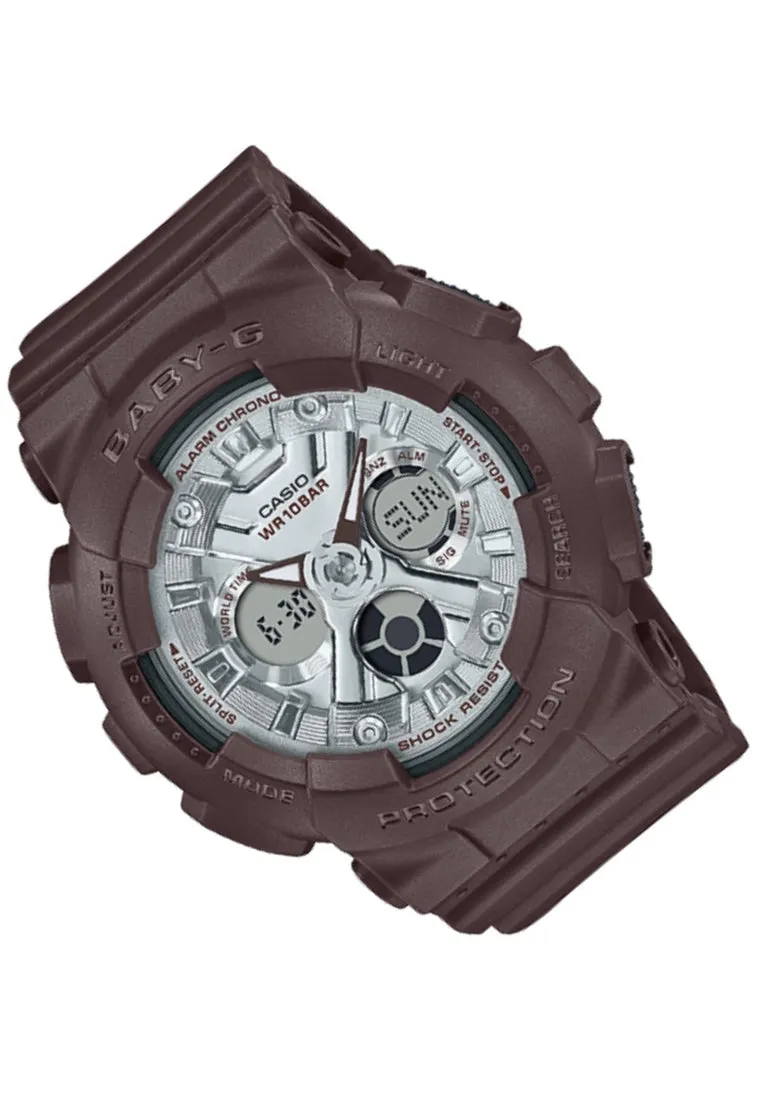 Casio Baby-g BA-130SW-5A Digital Analog Rubber Strap Watch For Women