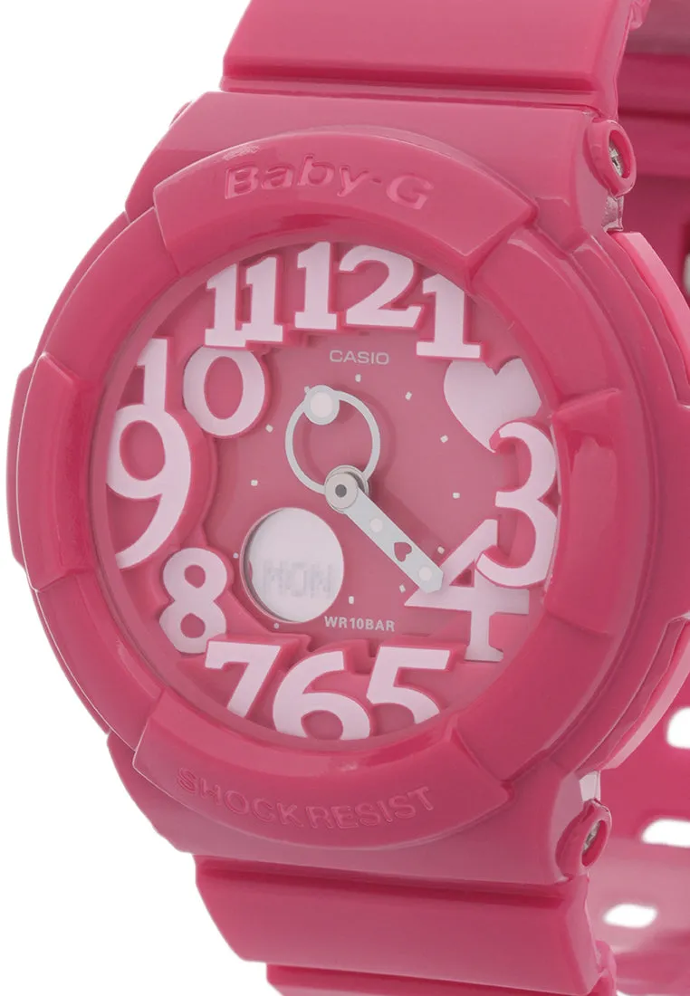 Casio Baby-g BGA-130-4BDR Digital Analog Rubber Strap Watch For Women