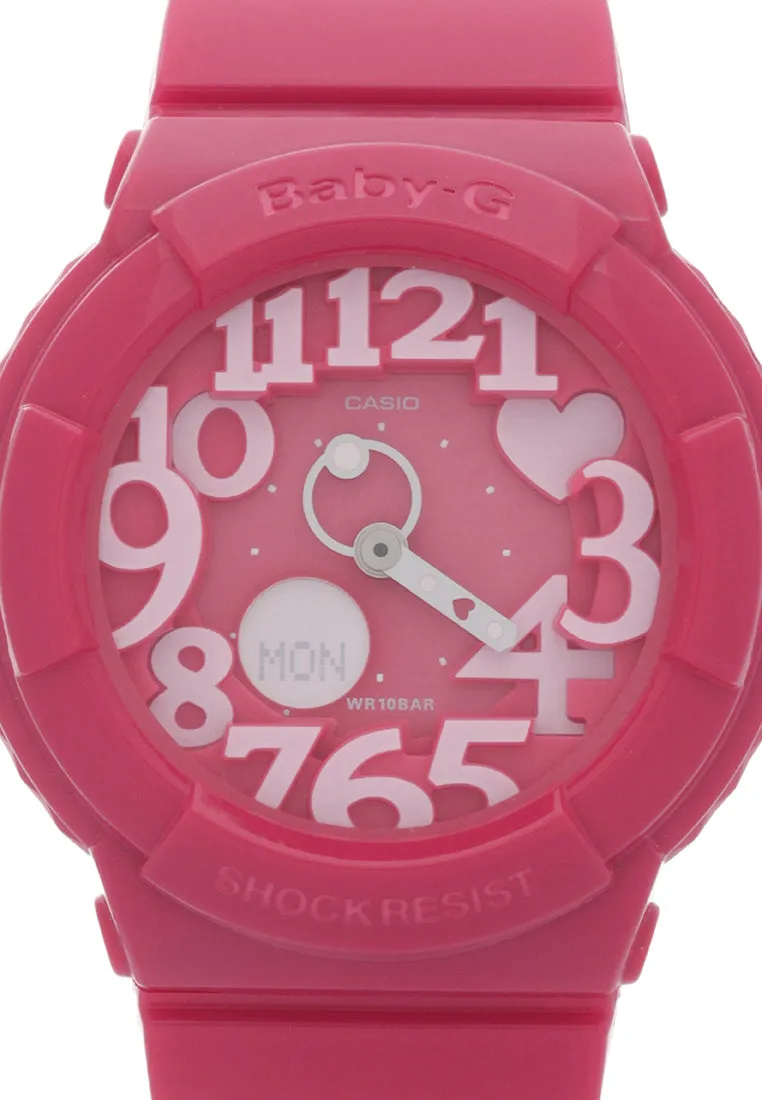 Casio Baby-g BGA-130-4BDR Digital Analog Rubber Strap Watch For Women