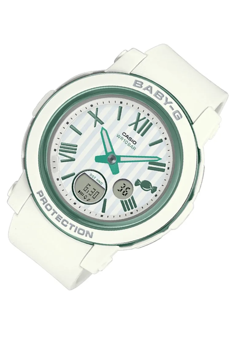 Casio Baby-g BGA-290SW-7A Digital Analog Rubber Strap Watch For Women