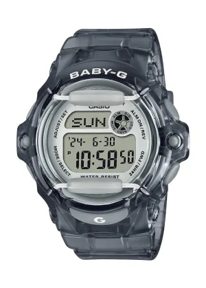 CASIO BABY-G DIGITAL CLEAR GREY RESIN BAND BG169U-8D