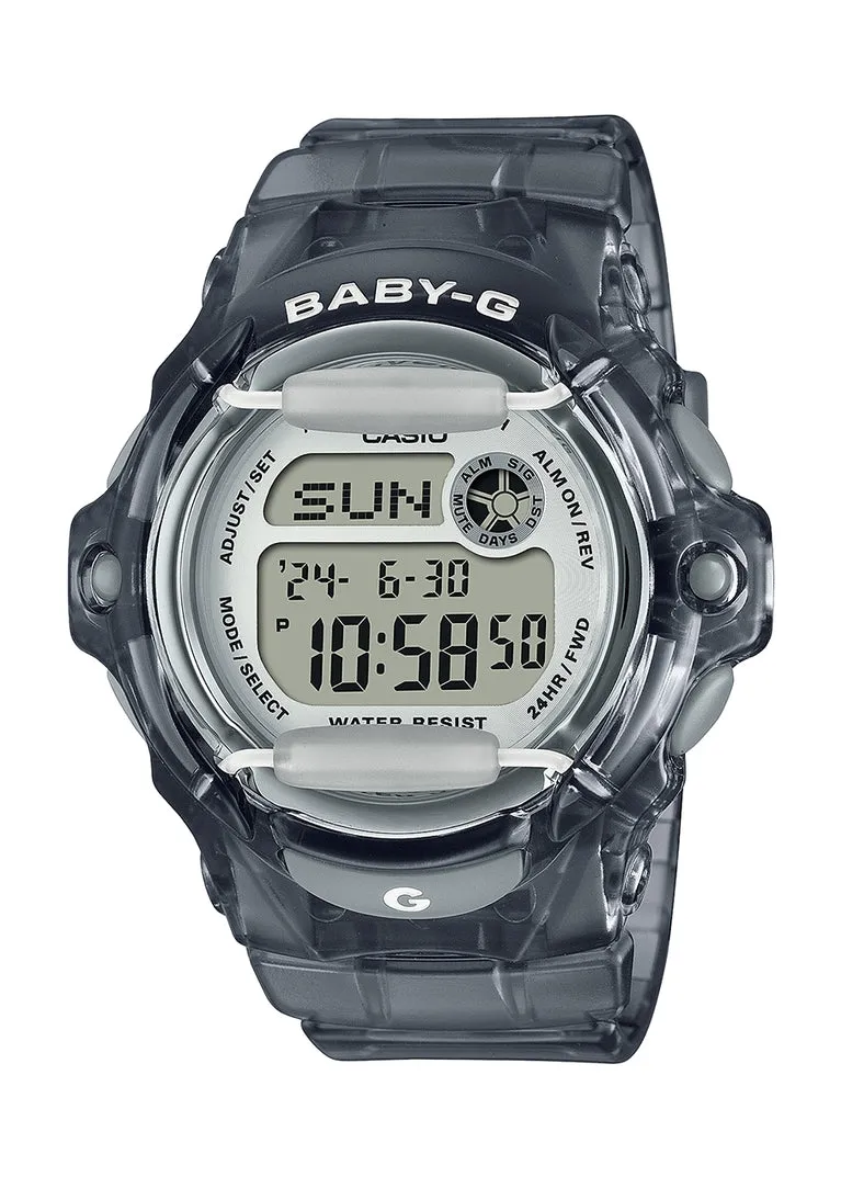 CASIO BABY-G DIGITAL CLEAR GREY RESIN BAND BG169U-8D