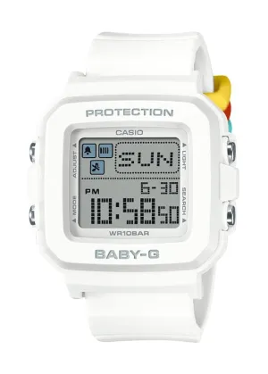 CASIO BABY-G DIGITAL SQUARE COLOURFUL LOOPS WHITE RESIN BAND BGD10L-7D