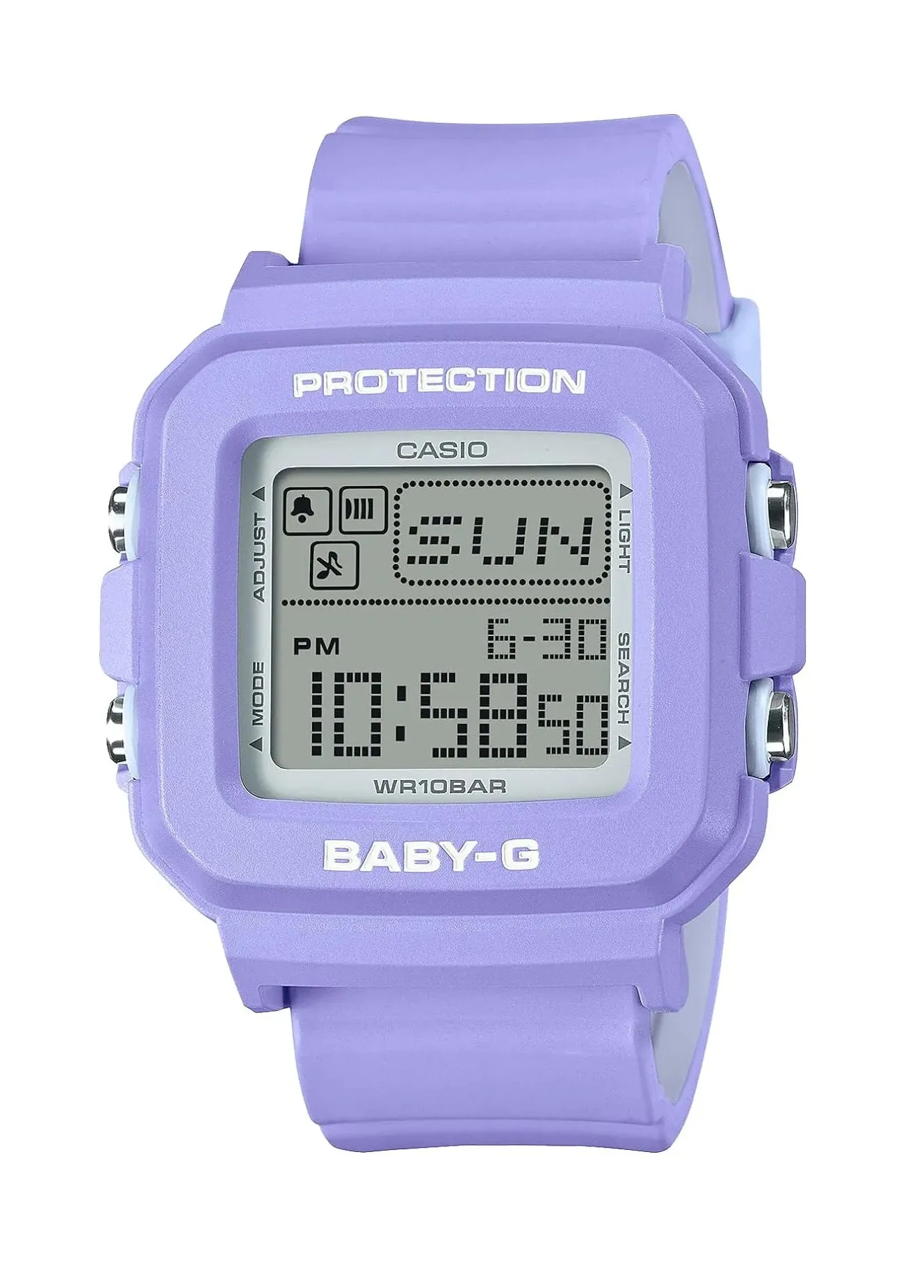 CASIO BABY-G DIGITAL SQUARE PURPLE RESIN BAND & HOLDER BGD10K-6D