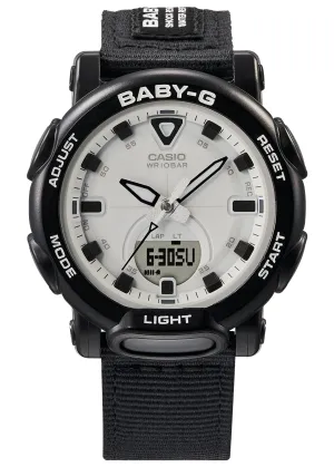 CASIO BABY-G DUO WHITE DIAL BLACK FABRIC BAND BGA310C-1A