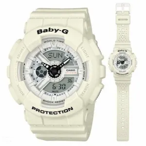 Casio Baby-G Female White Analogue/Digital Punching Pattern Series Watch Ba110Pp-7A