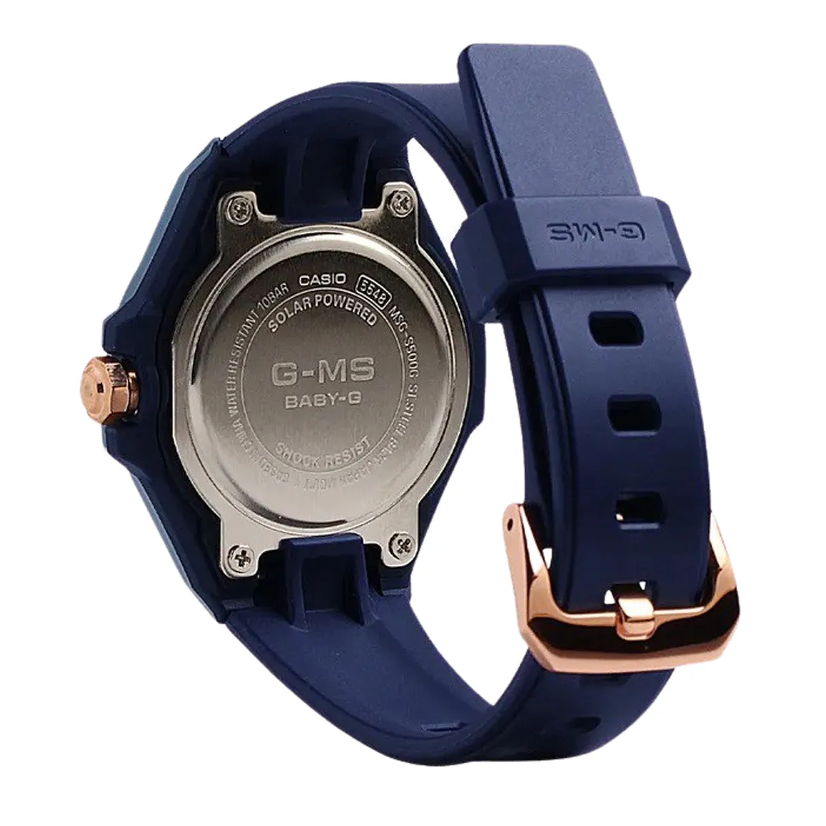 Casio Baby-g MSG-S500G-2A2 Solar Analog Rubber Strap Watch For Women