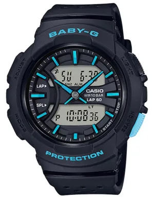 Casio Baby-G Urban Runner Analog-Digital - Black & Blue - Lap Time - 100m