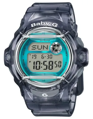 Casio Baby G Whale Watch - Transparent Grey Case & Strap - Turquoise Dial - 200m
