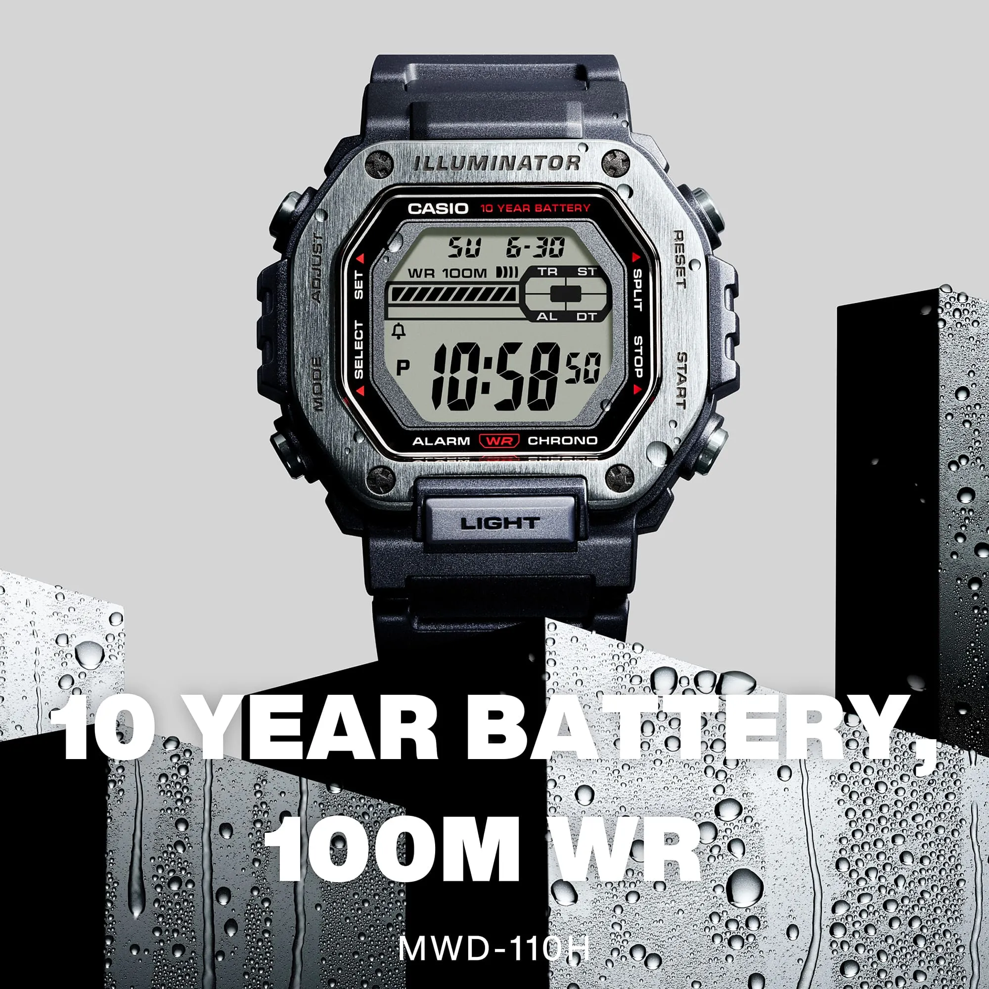 Casio Black Resin Band Watch MWD110H-1A