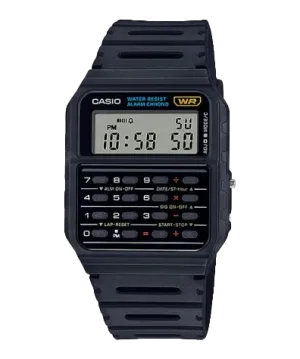 Casio Calculator Data Bank Black Resin Band Watch CA53W-1
