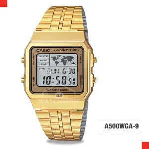 Casio Classic Series Digital Vintage Gold Stainless Steel Strap Watch A500WGA-9