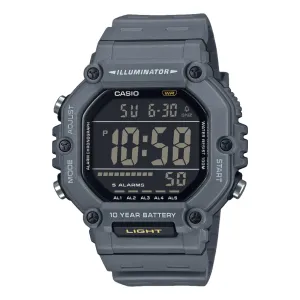Casio Digital Illuminator Black Dial Grey Resin Band Watch AE1600H-8B
