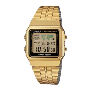 Casio Digital Stainless Steel World Time Watch A500WGA-1DF