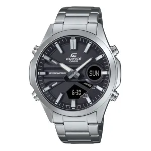 Casio Edifice Black Dial Silver Stainless Steel Men Watch EFV-C120D-1ADF-P