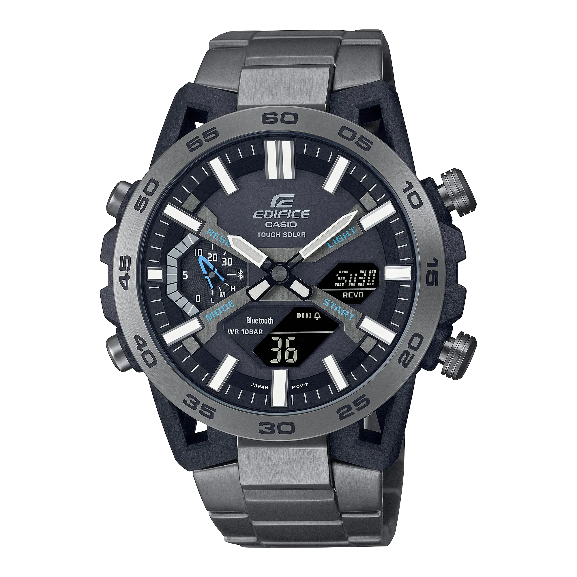 Casio Edifice Black Stainless Steel Band Watch ECB2000DC-1A