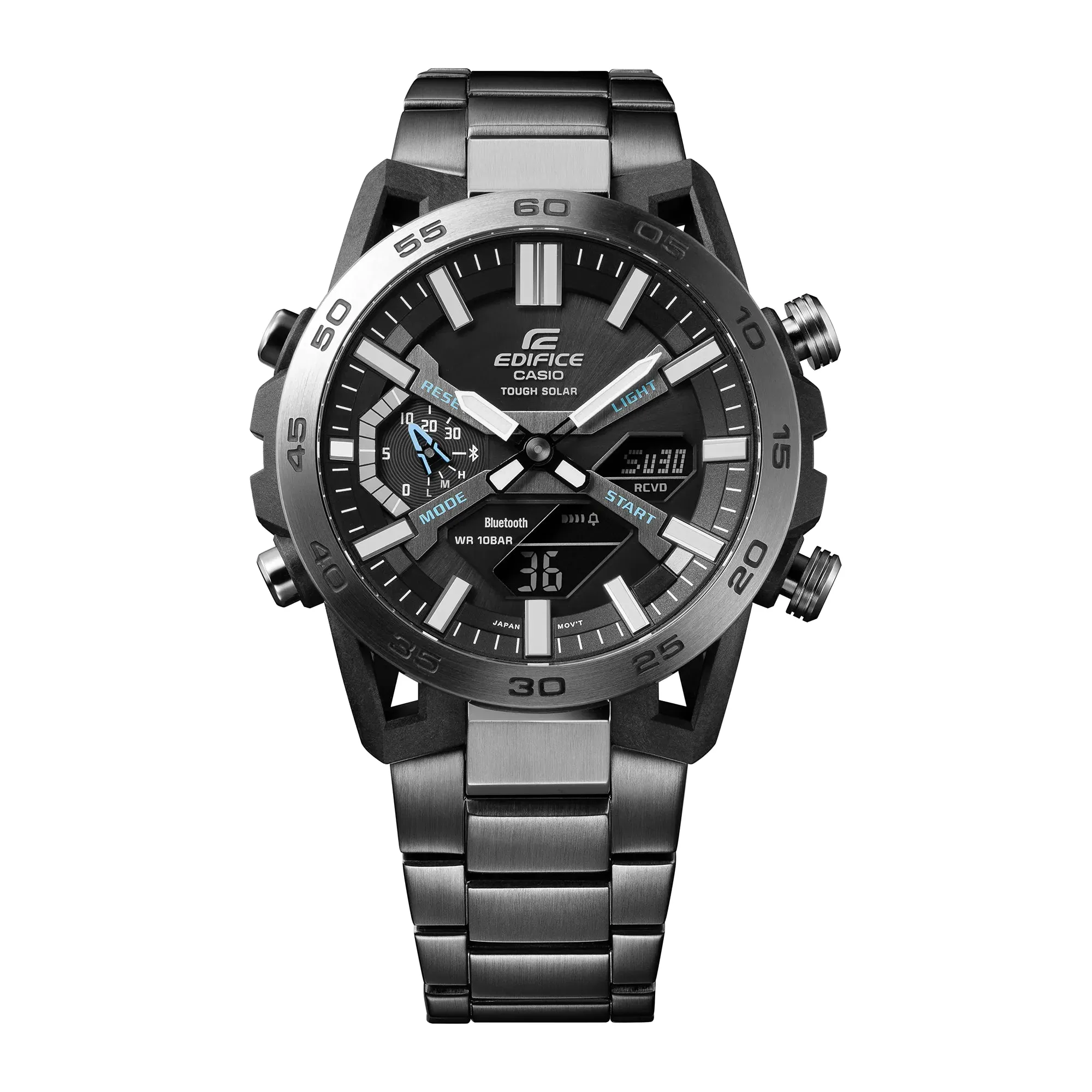 Casio Edifice Black Stainless Steel Band Watch ECB2000DC-1A