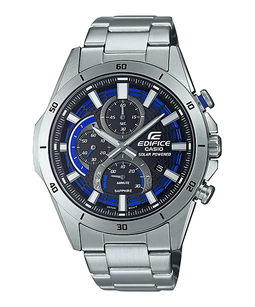 Casio Edifice Black with Blue Dial Chronograph Metal Band Watch EFSS610D-1A