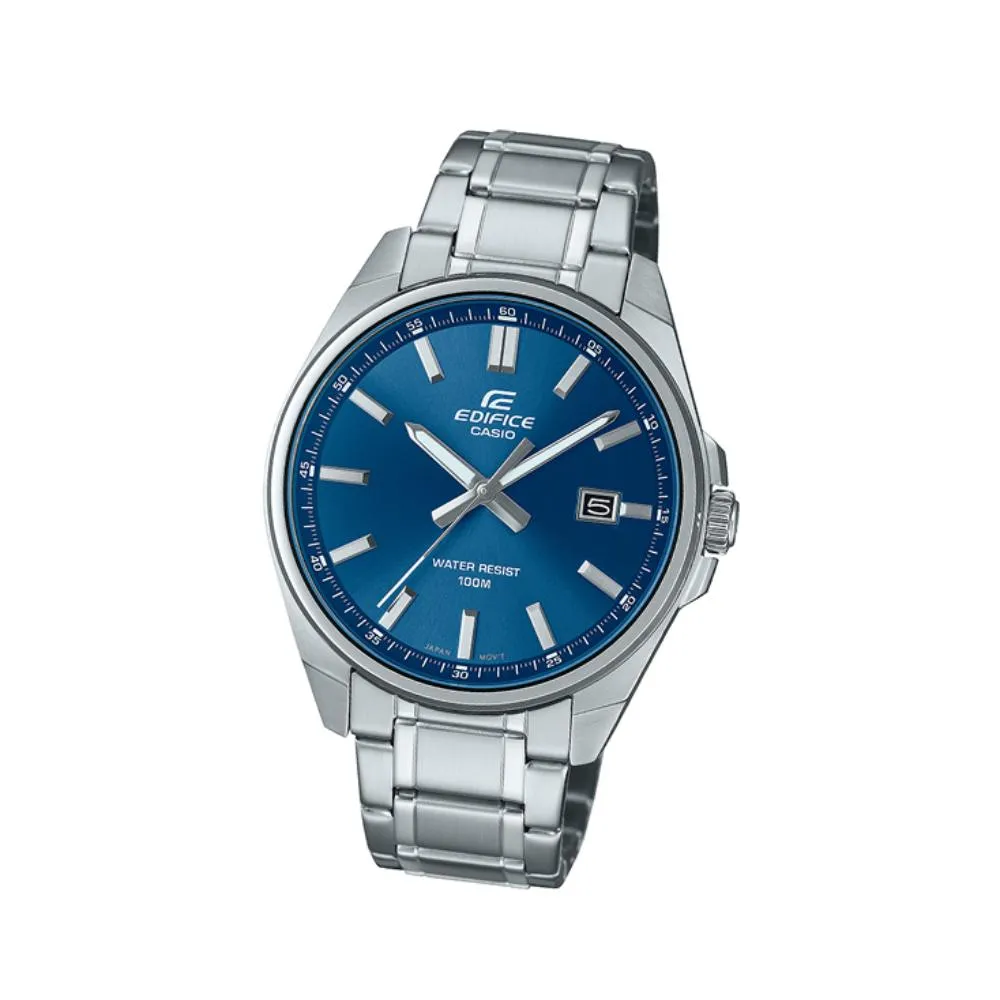 Casio Edifice Blue Dial Silver Stainless Steel Analog Men's Watch EFV-150D-2AVUDF