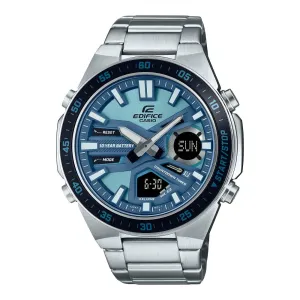 Casio Edifice Blue Dial Silver Stainless Steel Strap Men Watch EFV-C110D-2BDF