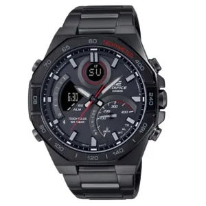 Casio Edifice Chronograph Black Dial And Stainless Steel Strap Men Watch ECB-950DC-1ADF